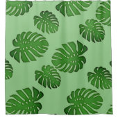 Rideaux De Douche Monstera peinte - motif feuille tropical (Devant)