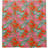 Rideaux De Douche Monstère à feuilles de palme colée vert tropical (Devant)