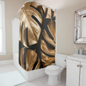 Rideaux De Douche Monstère d'or feuille motif (En situation)