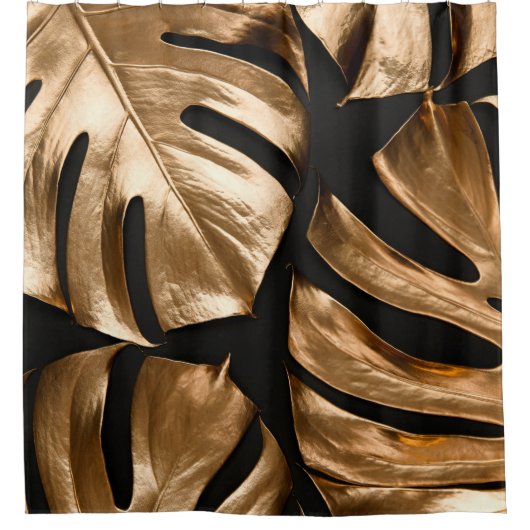 Rideaux De Douche Monstère d'or feuille motif (Devant)