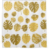 Rideaux De Douche Monstère d'or moderne Feuille Tropical Motif (Devant)
