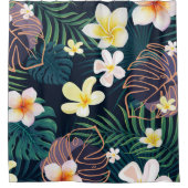 Rideaux De Douche Monstère tropicale fleurs de plumeria feuille (Devant)