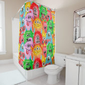 Rideaux De Douche Monstres Drôle, Aquarelle Motif sans couture. (En situation)