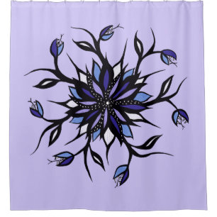 Rideaux De Douche Monstres Et Dents De Mandala Floral Gothique