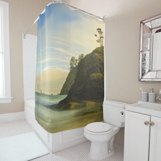 Rideaux De Douche Mont Side Ocean View (En situation)