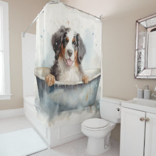 Rideaux De Douche Montagne Bernaise Dans La Baignoire Aquarelle Chie