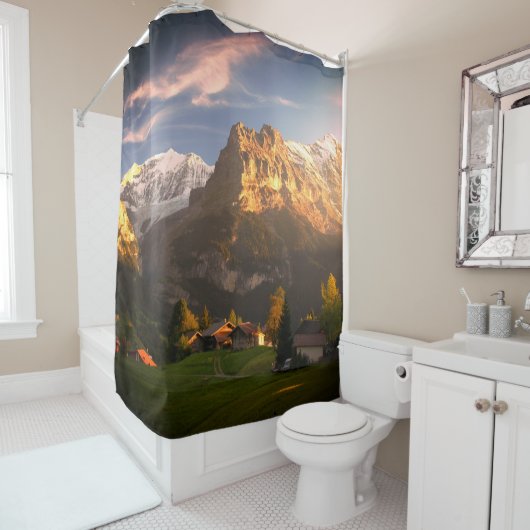 Rideaux De Douche Montagnes (En situation)