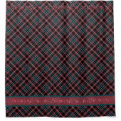 Rideaux De Douche Montre Cyan-Noir Noir foncé (Devant)