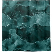 Rideaux De Douche Moody Agate | Turquoise Vert Malachite Riche Joyau (Devant)
