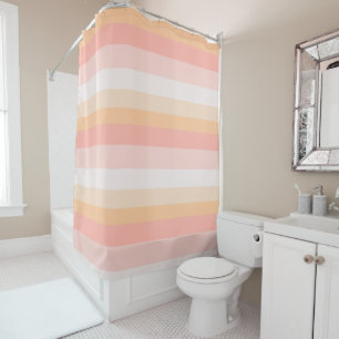 Rideaux De Douche Morning Dew rayures rose et jaune