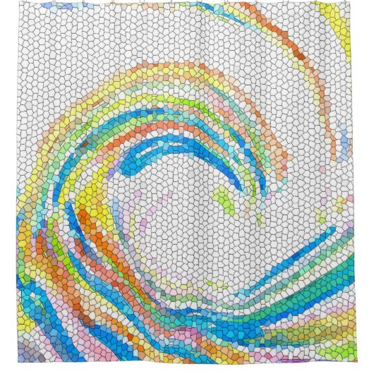 Rideaux De Douche Mosaic Wave Design 35 (Devant)