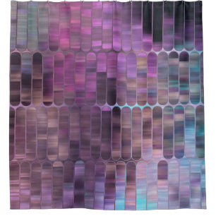 Rideaux De Douche Mosaïque abstraite brillante multicolore avec bril