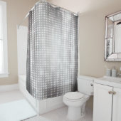 Rideaux De Douche Mosaïque brillante : Abstraite gris brillant. (En situation)