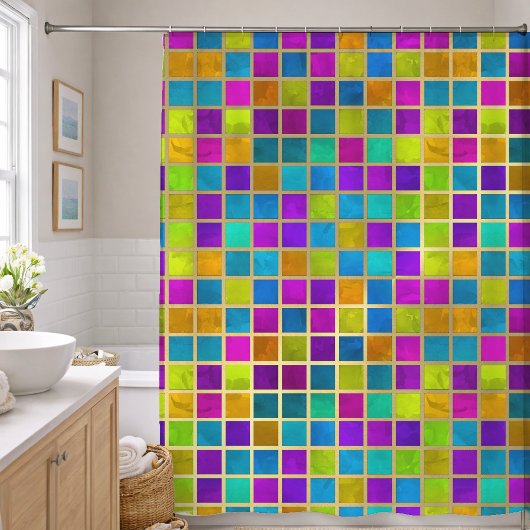Rideaux De Douche Mosaïque de bijoux multicolores