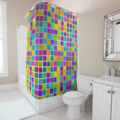 Rideaux De Douche Mosaïque de bijoux multicolores (En situation)