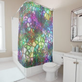 Rideaux De Douche Mosaïque en verre tendu (En situation)