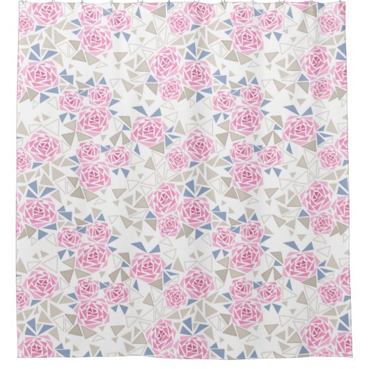 Rideaux De Douche Mosaïque, fleurs (Devant)