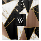 Rideaux De Douche Mosaïque géométrique de marbre (Devant)