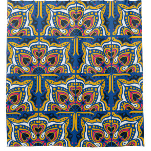 Rideaux De Douche Mosaïque indienne Talavera : Céramique sans joint.