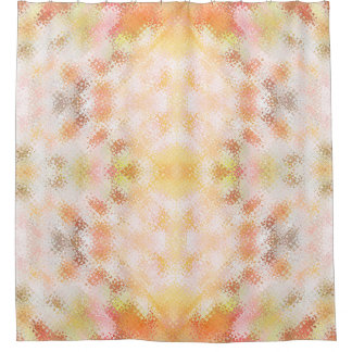 Rideaux De Douche Mosaïque pastel orange pastel et blanche