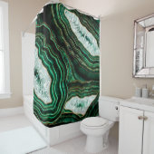 Rideaux De Douche Moss Green Geode et Crystals Art numérique (En situation)