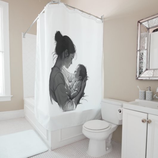 Rideaux De Douche Mother & Baby artwork (En situation)
