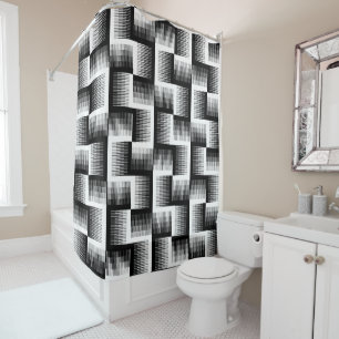 Rideaux De Douche Motif à bec noir et blanc