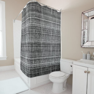 Rideaux De Douche Motif à carreaux noir, blanc et gris