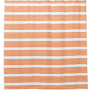 Rideaux De Douche Motif à cinq bandes orange et blanc