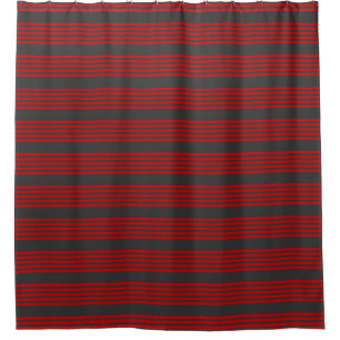 Rideaux De Douche Motif à cinq bandes rouge et charbon de bois