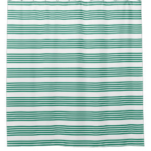 Rideaux De Douche Motif à cinq bandes vert et blanc de la forêt