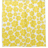 Rideaux De Douche Motif à fleurs - Citron jaune et blanc (Devant)