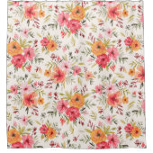 Rideaux De Douche Motif à fleurs Orange Doodle Garden (Devant)