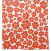 Rideaux De Douche Motif à fleurs - Orange et Blanc (Devant)