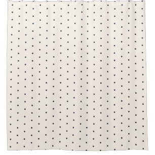 Rideaux De Douche Motif à pois ivoire noir et blanc Rétro