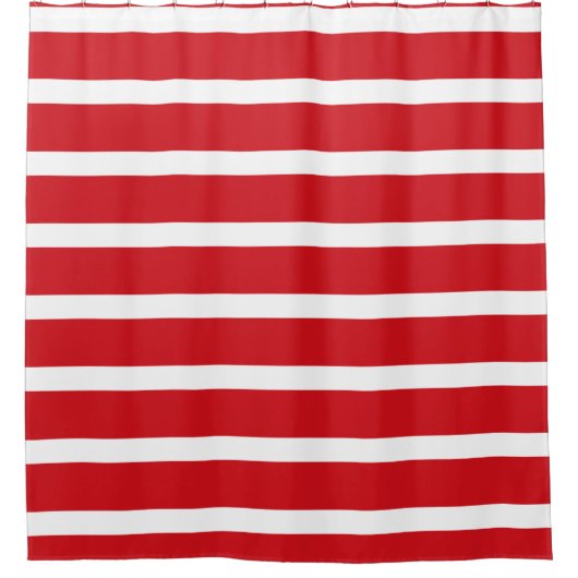 Rideaux De Douche Motif à rayures rouges et blanches (Devant)