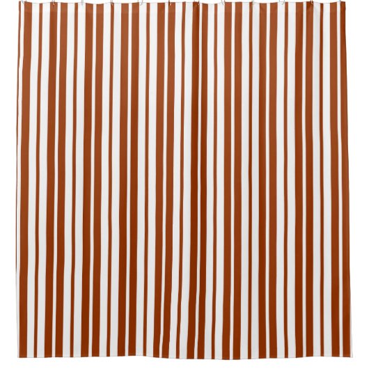 Rideaux De Douche Motif à rayures verticales marron blanc (Devant)