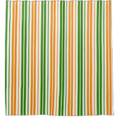 Rideaux De Douche Motif à rayures verticales orange vert blanc (Devant)