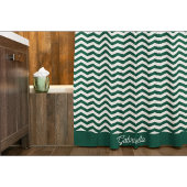 Rideaux De Douche Motif à rayures zig zag chevron vert sarcelle