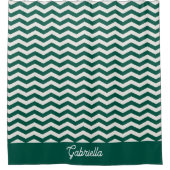 Rideaux De Douche Motif à rayures zig zag chevron vert sarcelle (Devant)
