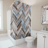 Rideaux De Douche Motif à squelette en gris Brown bleu (En situation)