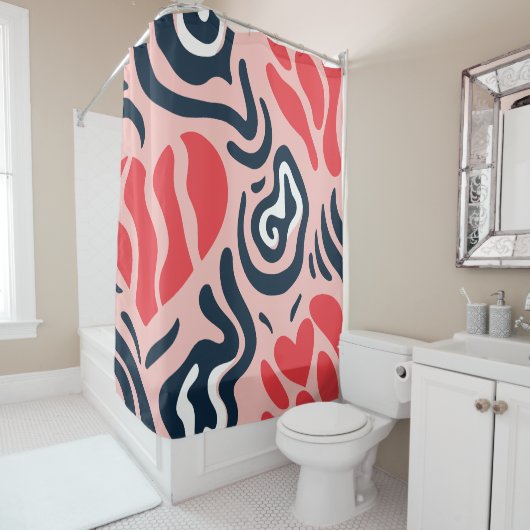 Rideaux De Douche motif abstrait (En situation)