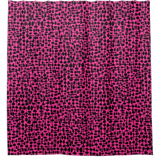 Rideaux De Douche motif Abstrait 190621 Noir et rose chaud (Devant)