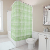 Rideaux De Douche Motif Abstrait à Damier Vert Blanc (En situation)