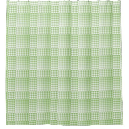 Rideaux De Douche Motif Abstrait à Damier Vert Blanc (Devant)