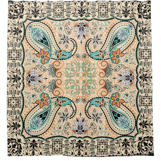 Rideaux De Douche Motif abstrait à la mode génial de Boho rétro (Devant)