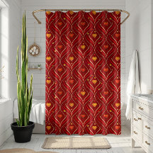 Motif Abstrait Art Déco Rouge Or Luxueux