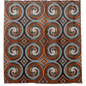 Rideaux De Douche Motif Abstrait Brown gris orange (Devant)