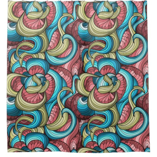 Rideaux De Douche Motif Abstrait coloré (Devant)