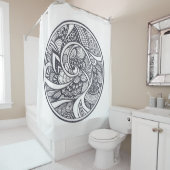 Rideaux De Douche Motif abstrait dans le style de Zen-Griffonnage (En situation)